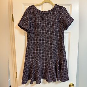 Banana Republic Navy and Pink Patterned Dress